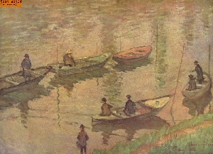 Angler an der Seine bei Poissy nach Monet
